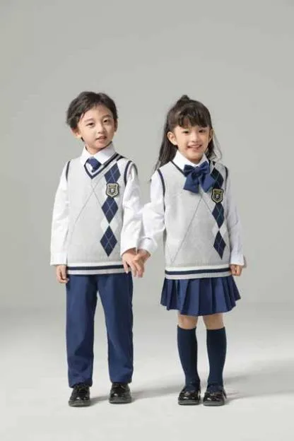 Knit vest uniform set