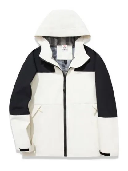 Color-block shell jacket, white / black