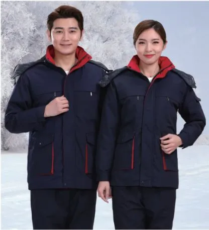 Padded winter work jacket, navy