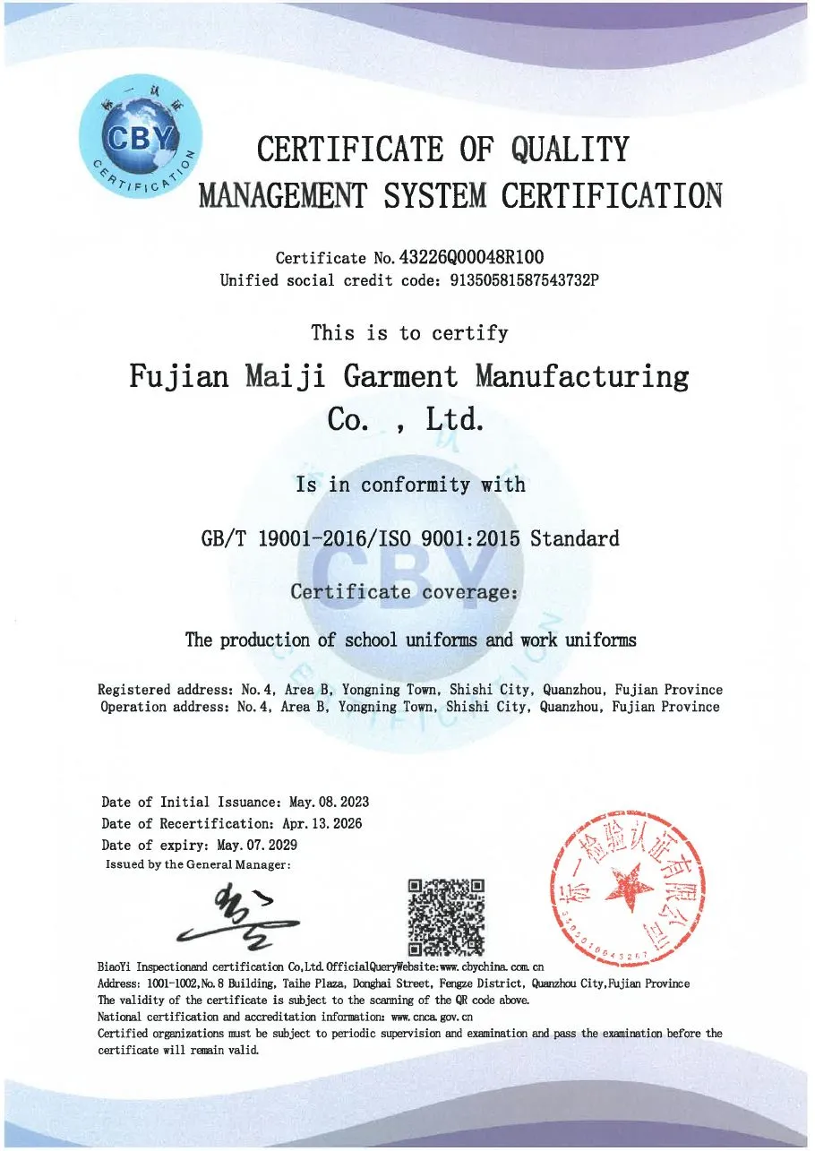 ISO 9001:2015 certificate