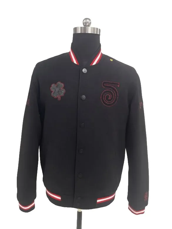 Embroidered bomber, black