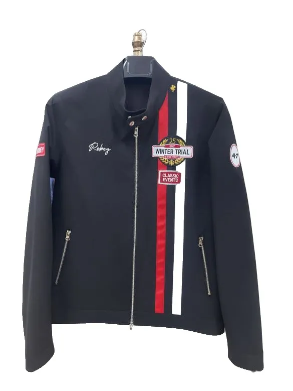 Racing-stripe track jacket, navy