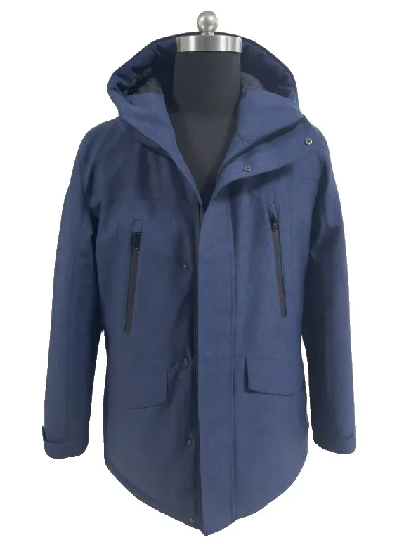 Hooded padded parka, navy
