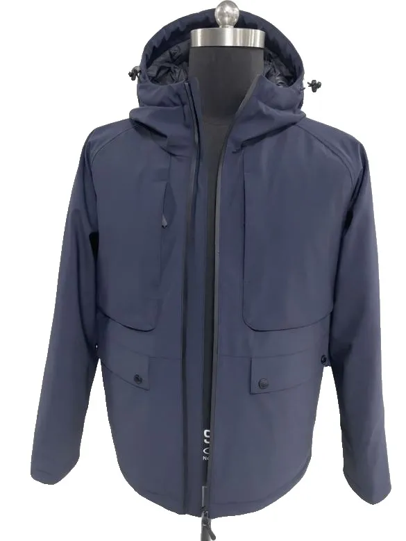 Hooded utility jacket, navy