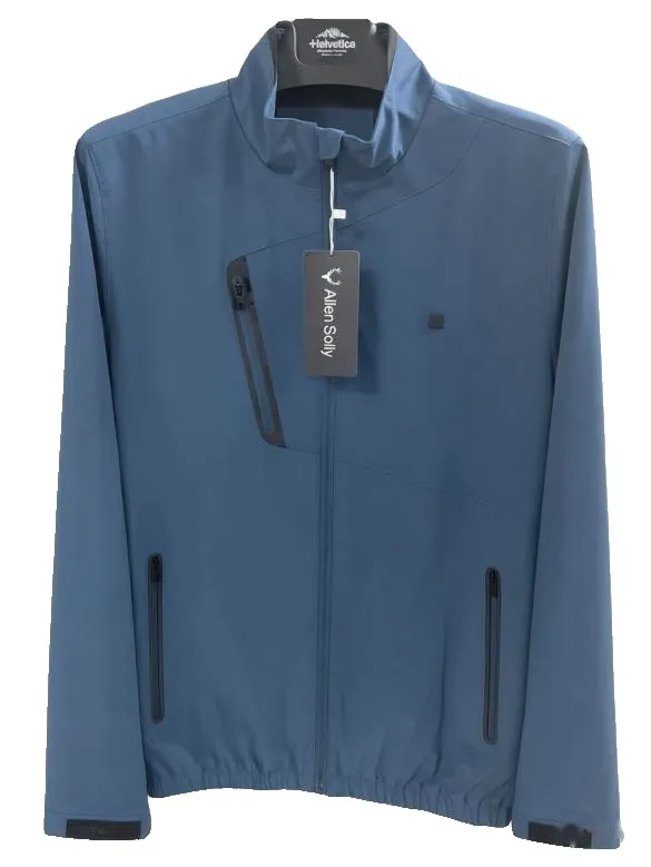 Stand-collar zip jacket, steel blue